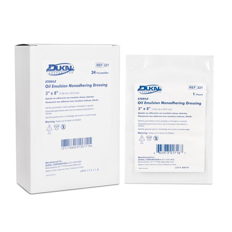 Impregnated Non-Adherent Dressing Dukal Knitted Fabric Petrolatum Oil 221