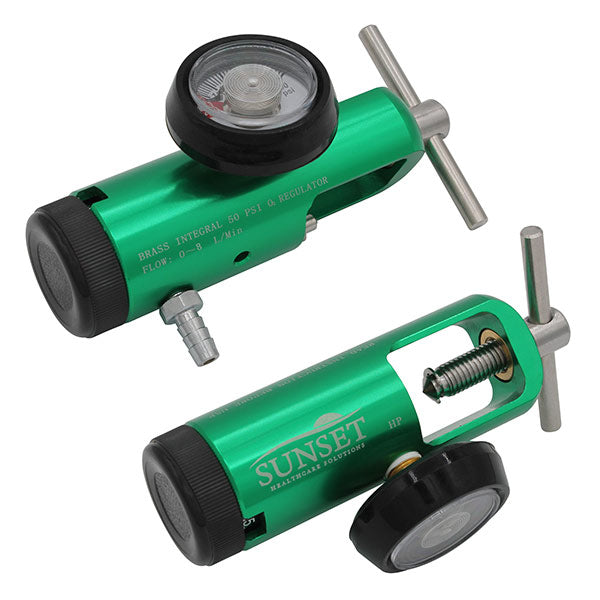 Sunset Healthcare Solutions Mini CGA 870 Style Regulator, 0-8 lpm, Barbed Outlet