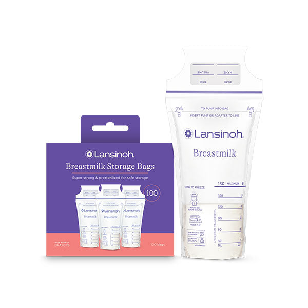 Emerson Lansinoh Breast Milk Storage Bag, 6 oz, 100 Count, Clear