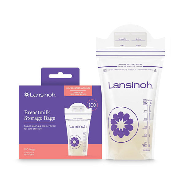Lansinoh Breastmilk Storage Bags, Flat Pack