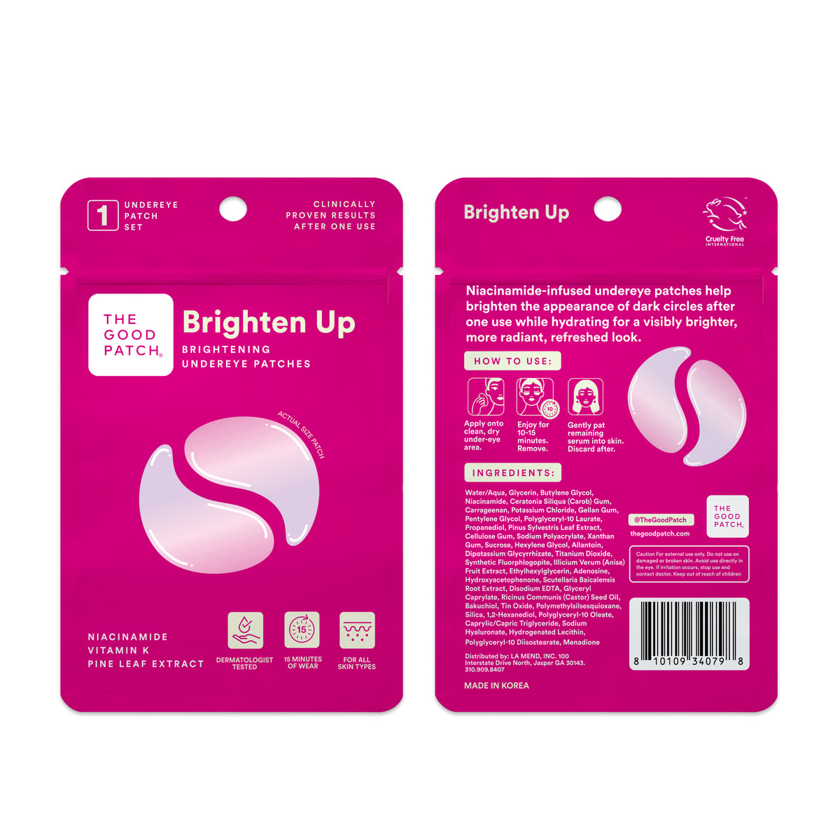 The Good Patch Brighten Up Undereye Hydrogels, 1 set