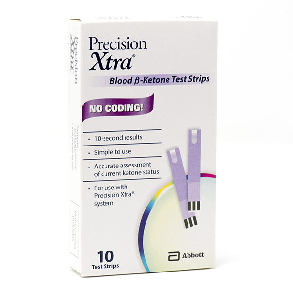 Abbott Laboratories Precision Xtra End/Top Fill Blood Ketone Strip, 1-1/2L Blood Sample Size, 10 sec Test Time