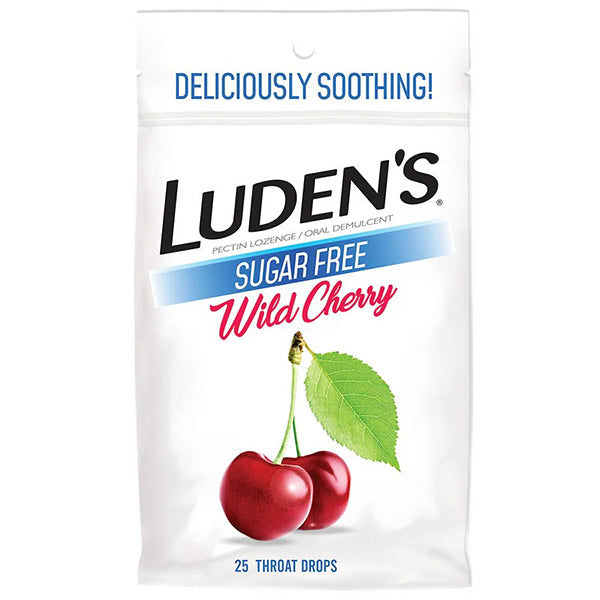 Luden's Wild Cherry Sugar Free Throat Drops, 25 ct.