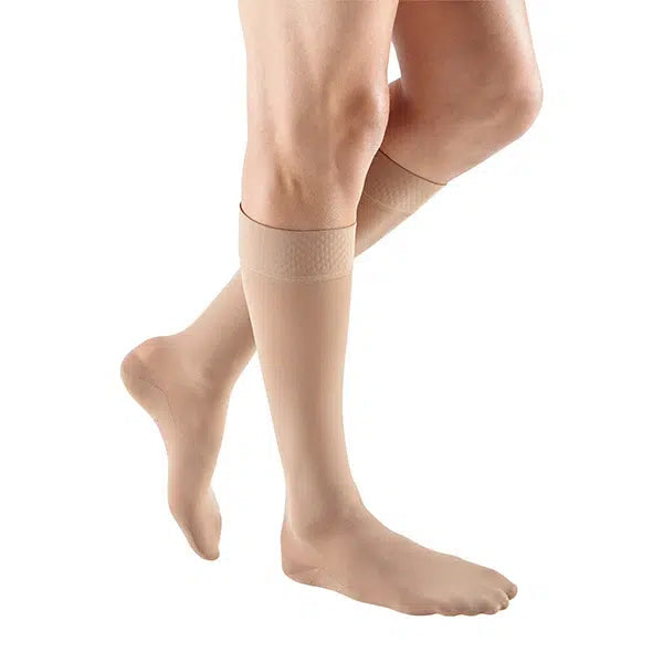 Mediven Plus Calf with Silicone Band, 20-30, Open Toe, Beige, Size 4