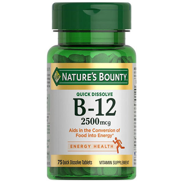 Nature's Bounty Quick Dissolve B-12, 2,500mcg, 75 ct
