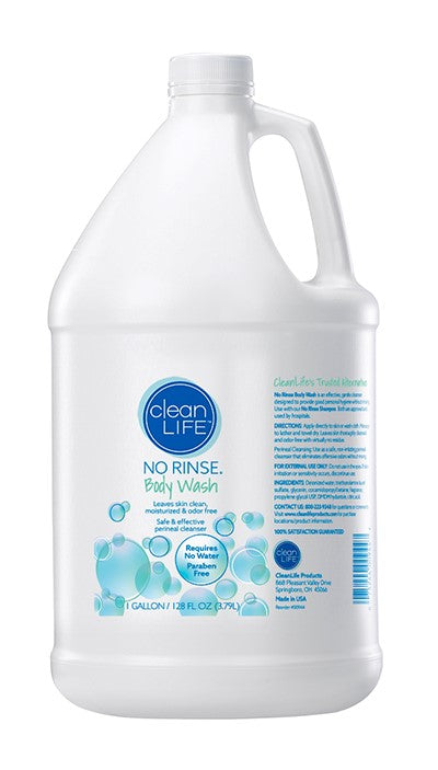 CleanLife No Rinse Body Wash, 1 Gallon, Clear