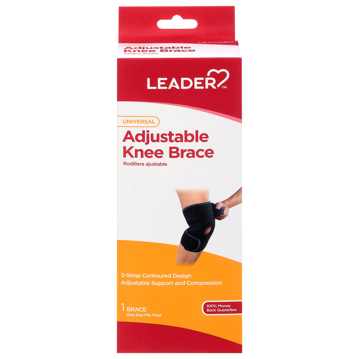 Leader Knee Brace, Open Patella, Neoprene, One Size Fits Most, 1 ct