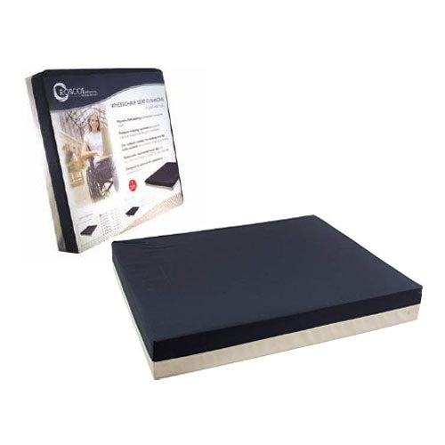 PMI Bariatric Foam Wheelchair Cushion, with Nylon Cover, 18" x 22" x 3" Navy/Gray