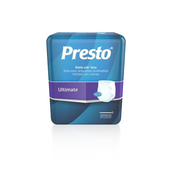 Presto Supreme Breathable Brief, Ultimate Absorbency, XL (58" to 64" Waist), Beige