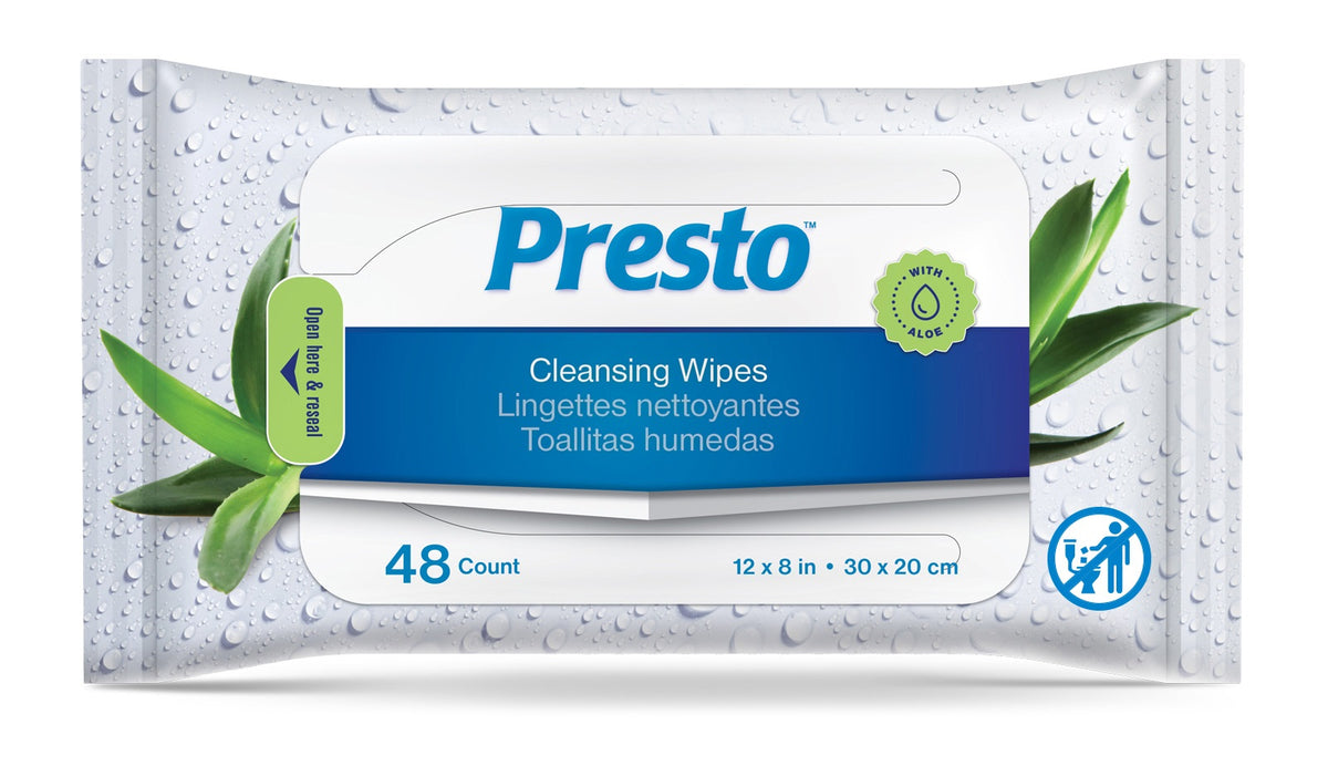 Presto Disposable Adult Washcloth, 8" x 12"