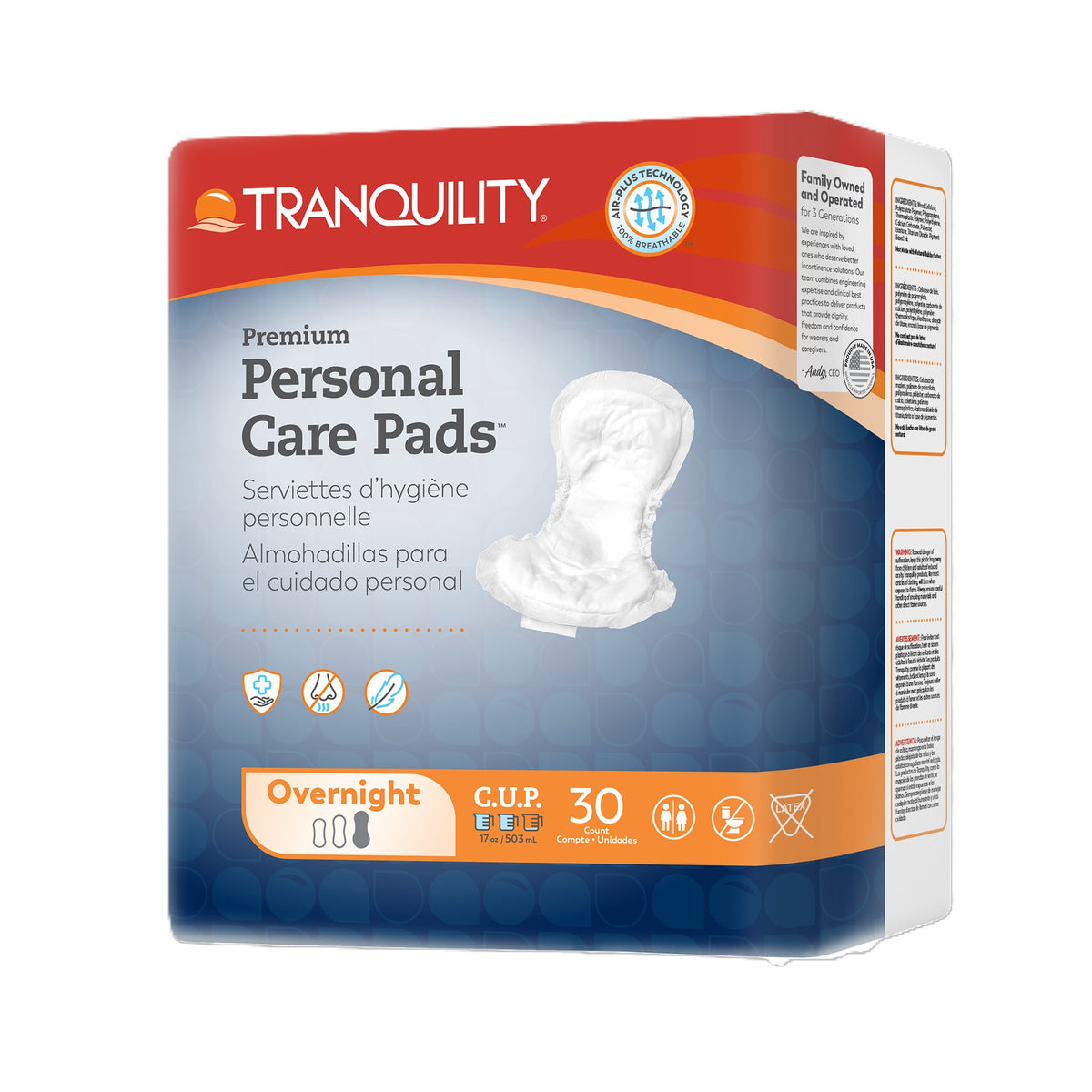 Tranquility Premium Personal Care Pads, Overnight