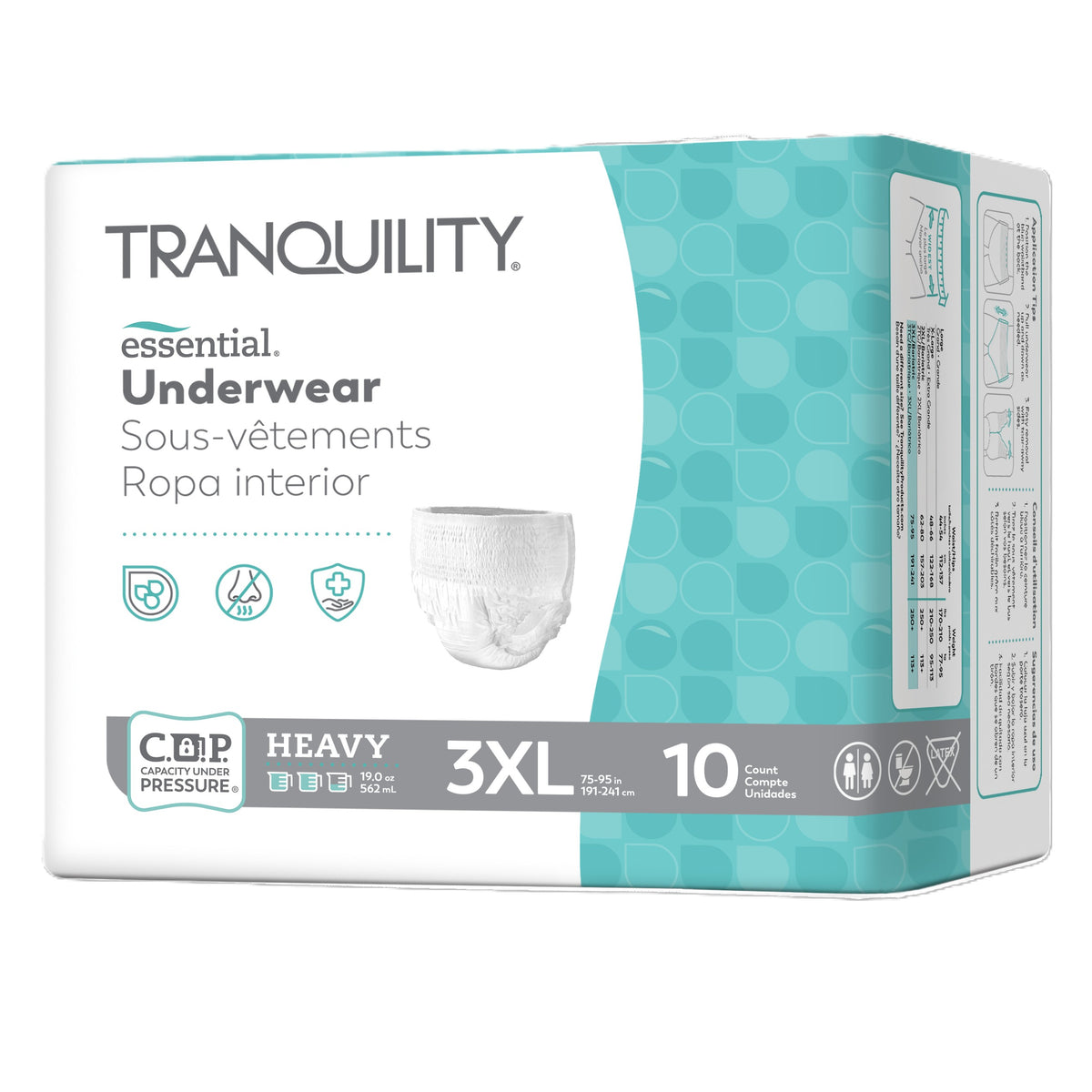 Tranquility Essential Underwear, Heavy, 3X-Large/Bariatric, 75" - 95"