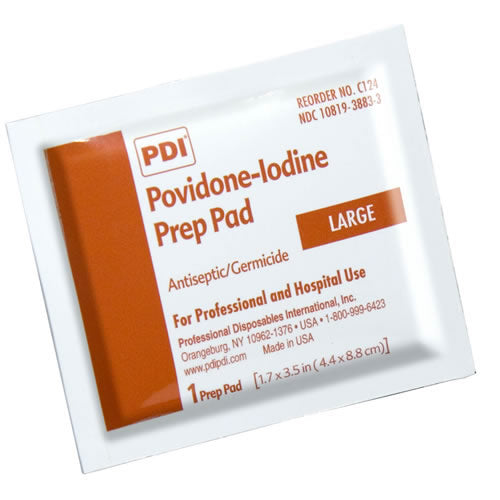 PVP Iodine Prep Pads B40600 Medium 100 CT