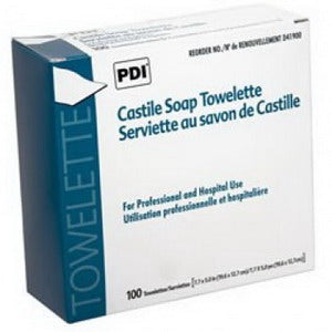PDI Inc Castile Soap Towelette 2" x 2-1/4", Gentle Cleansing Agent, ph Balanced