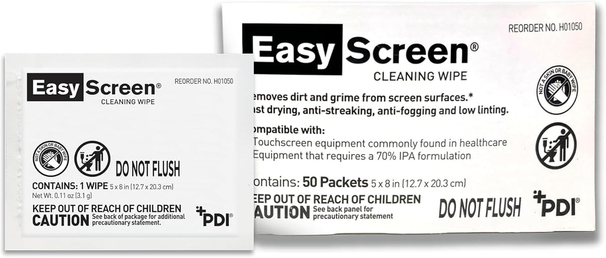 EasyScreen Screen Cleaning Wipe, Individual Packet, 5x8