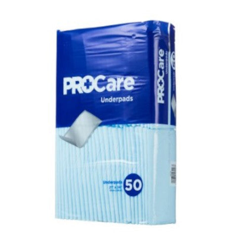 ProCare 21 X 36 Inch Disposable Fluff Underpads Light Absorbency
