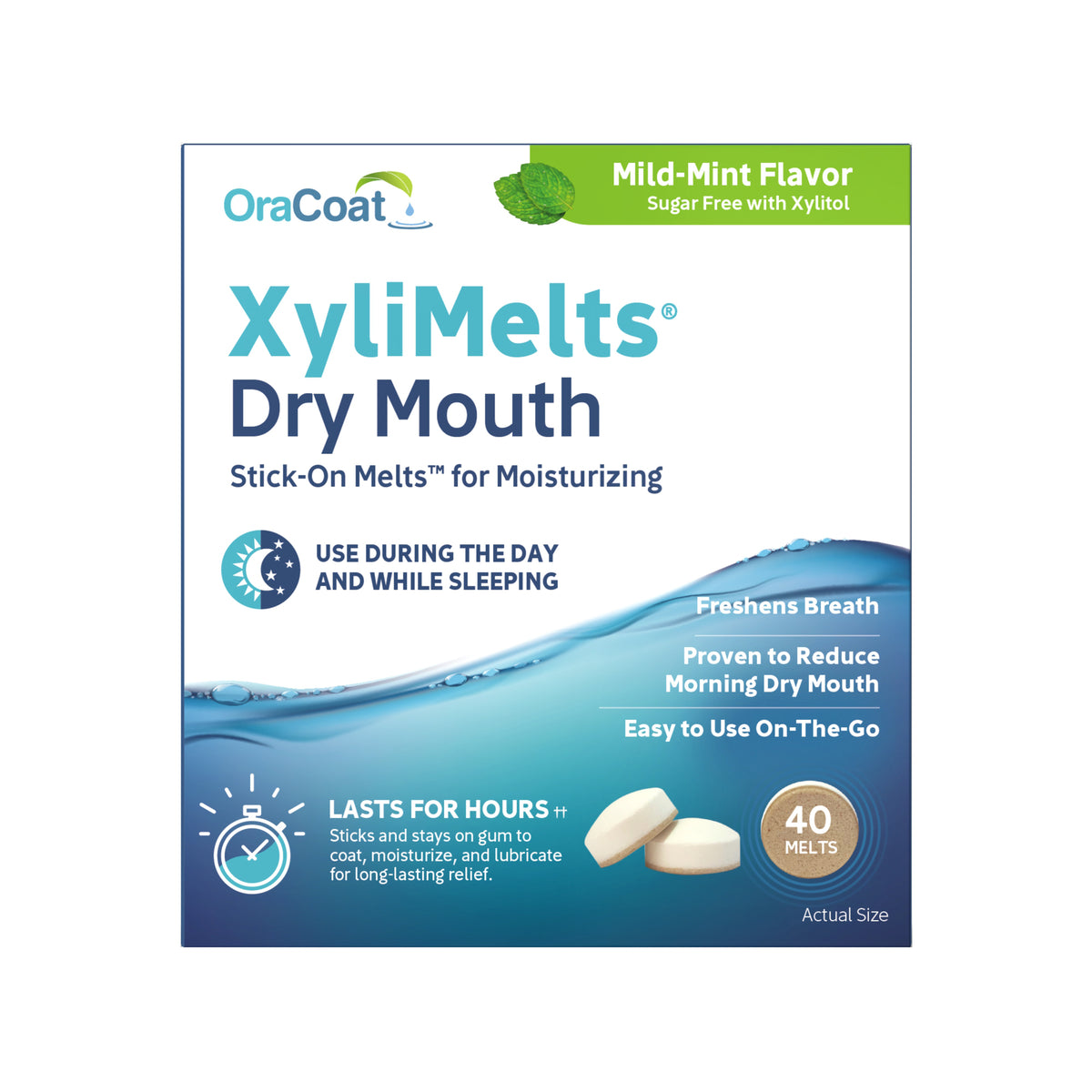 Oracoat Xylimelts Mild Mint, 40 ct