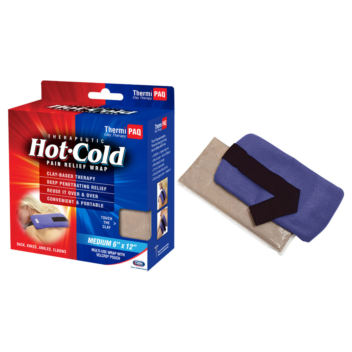 Carex ThermiPaq Hot/Cold Pain Relief Wrap, Medium, 0.5" x 6" Depth 12"