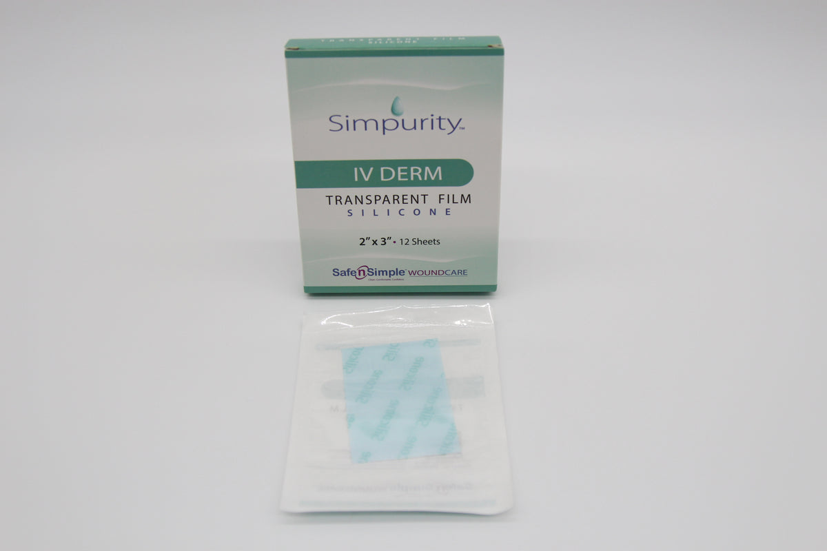 Simpurity IV Derm Transparent Silicone Film Dressing 2" x 3"