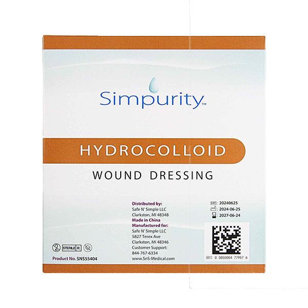 Simpurity Hydrocolloid Wound Dressing, 6" x 6"