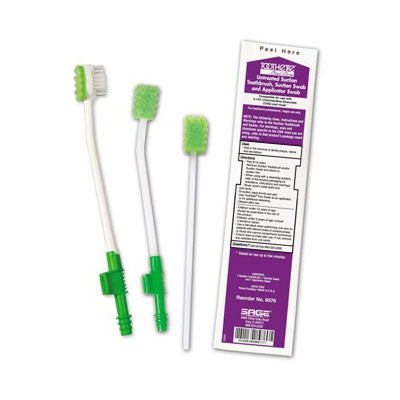 Sage Untreated Suction Toothbrush, with Suction Swab and Applicator Swab