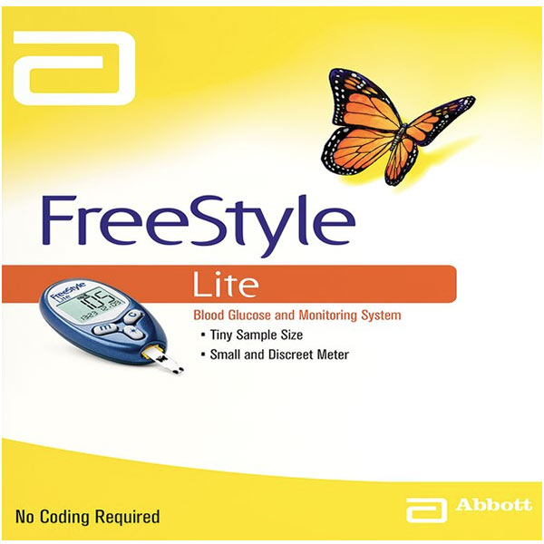 FreeStyle Lite Blood Glucose Monitoring System, Results in 5 Sec, No Coding