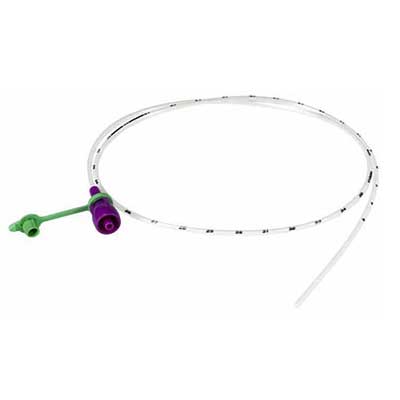 Vygon Nutrisafe 2 Gastro-Duodenal Feeding Tube, with Radiopaque Line, Closed End, Two Lateral Eyes, 8Fr OD, Blue
