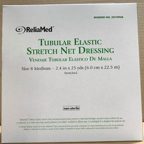 ReliaMed Non-Sterile Latex Tubular Elastic Stretch Net Dressing for Chest, Back, Perineum and Axilla, Medium 24" - 33" x 25 yds