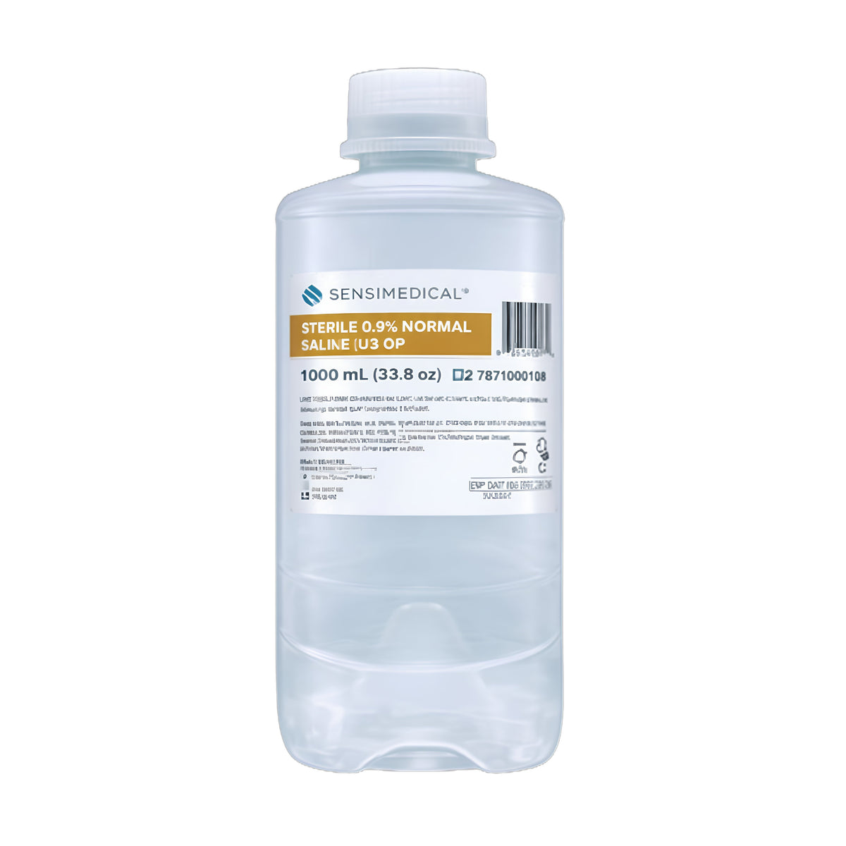 Sensimedical Sterile 0.9% Normal Saline USP, 1000mL Premium Cap Bottle