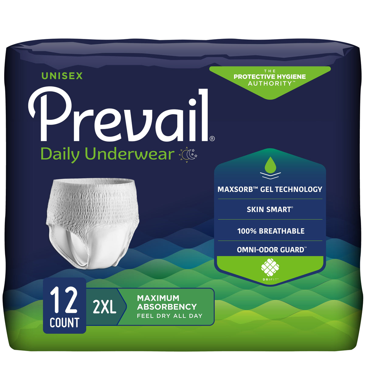 Prevail Protective Underwear, 2XL (68" - 80") UWM2XL30