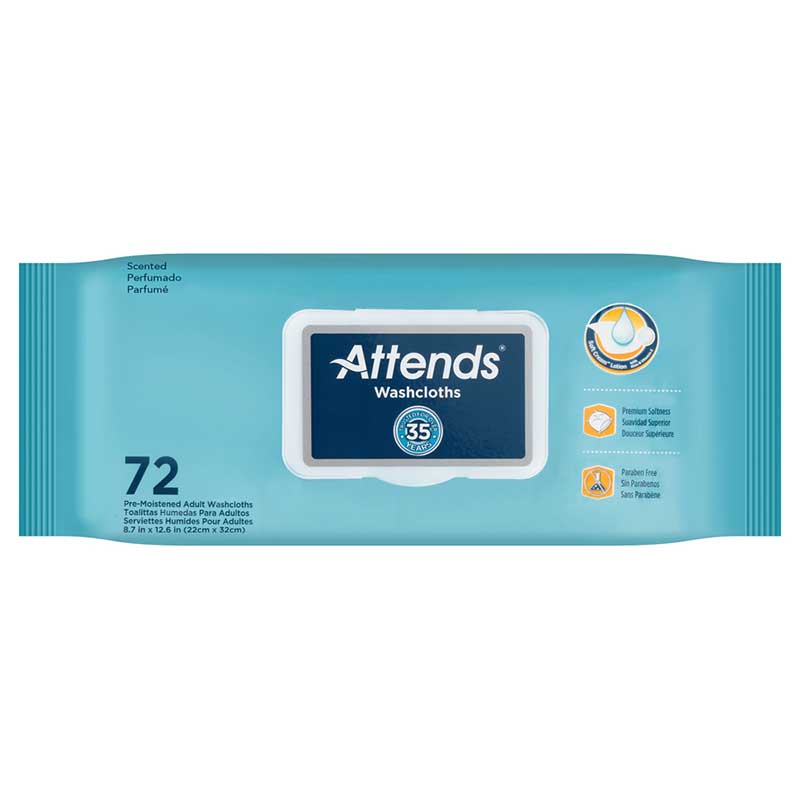 Attends Washcloths, 7.8” x 11.8”, Scented