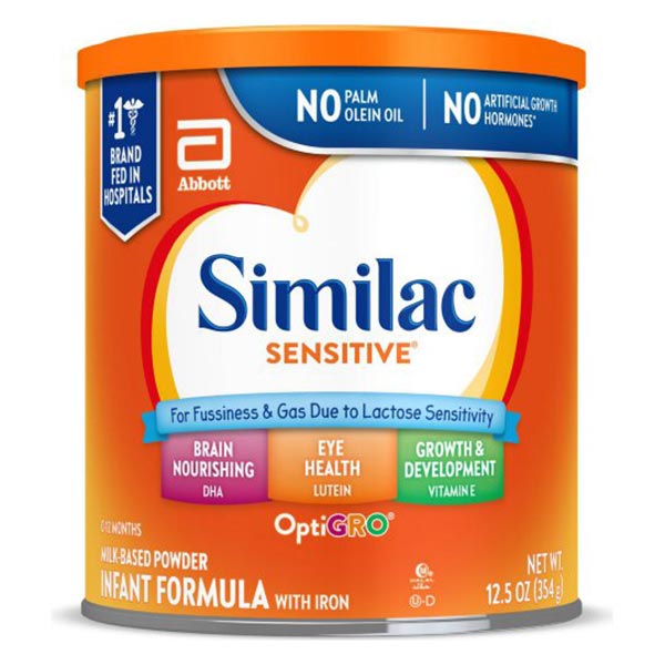 Similac Sensitive OptiGRO Powder, 12.0 oz Can, Retail