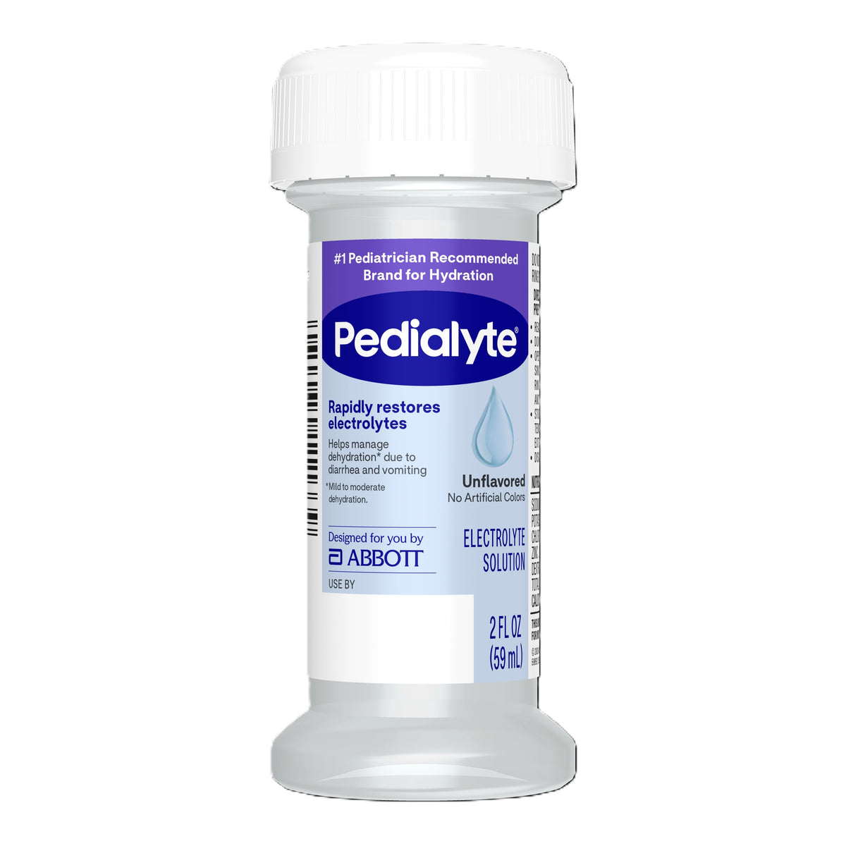 Pedialyte Unflavored 2 oz. Bottle, Retail