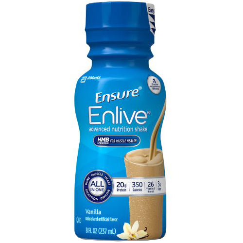 Ensure Enlive Advanced Therapeutic Nutrition Shake, Institutional, Vanilla, 8 oz Bottle