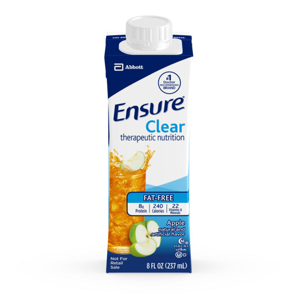 Ensure Clear Therapeutic Nutritional Shake, Institutional, Apple, 8 oz