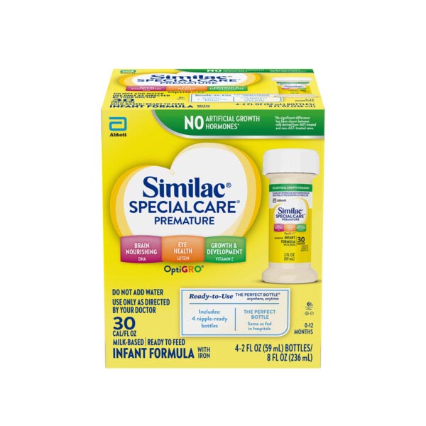 Abbott Similac Special Care 30 Infant Supplemental Formula, with Iron, Ready To Feed, Unflavored, 2 oz