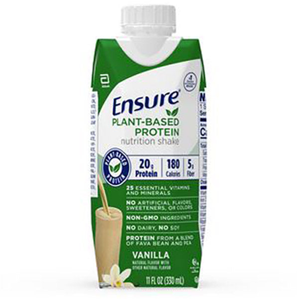 Ensure Plant-Based Protein Nutrition Shake, 11 oz. Carton, Vanilla Flavored, Retail