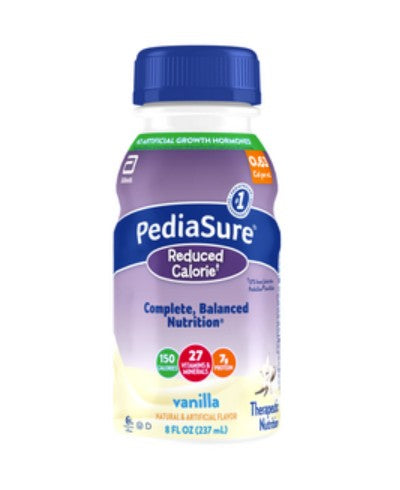 Abbott PediaSure Nutritional Formula, Reduced Calorie, Institutional Bottle, Vanilla, 8 oz