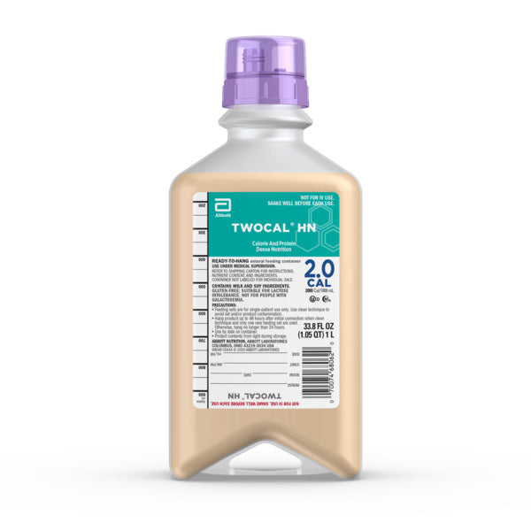 TwoCal HN with FOS, 1000 mL, Ready to Hang with Safety Screw Connector, Vanilla, Institutional