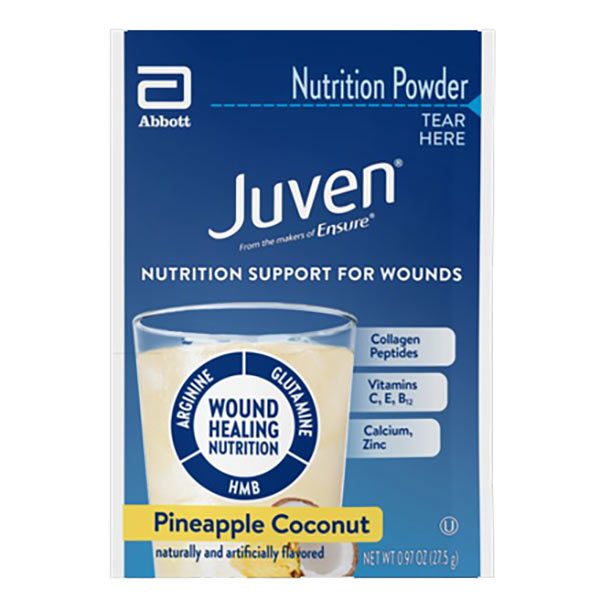 Juven Therapeutic Nutrition Powder, Pineapple Coconut Flavored, Institutional, 27.5g