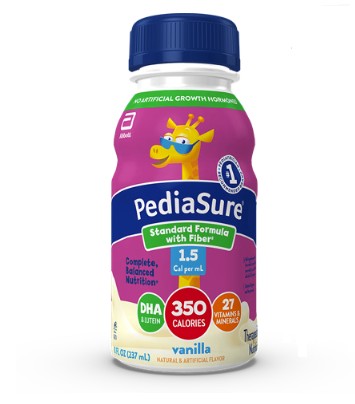 PediaSure Standard Formula with Fiber, 1.5 Cal, Vanilla, 8 fl oz Institutional Bottle