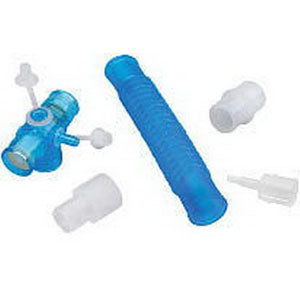 CareFusion AirLife Ventilator Monitoring Adapter Circuit with 15mm I.D. Base, 6" Flextube, Two One-Way Valves, Oxygen Tube Connector, 22mm O.D. Tube Adapter, 22mm I.D./15mm I.D. Adapter.