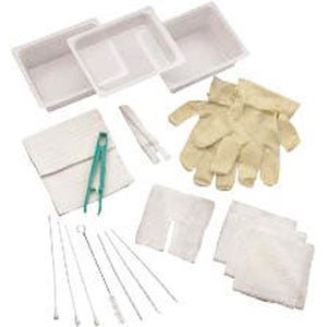CareFusion Complete Tracheostomy Cleaning Tray with 2 Vinyl Latex Gloves, Sterile