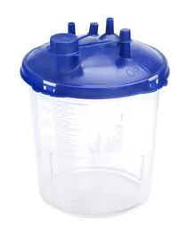 Cardinal Health Medi-Vac Rigid Disposable Suction Canister with Mechanical Filter, 2000cc