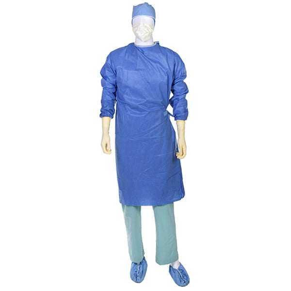 Non-Reinforced Surgical Gown RoyalSilk, Adult Large, Blue, Sterile, AAMI Level 3
