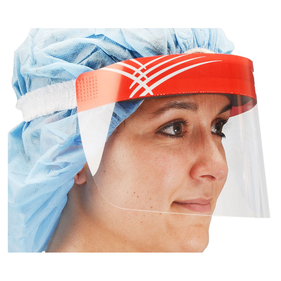 Cardinal Health Secure-Gard Facial Shield, Full Length, One-Piece, 7.75'' Red