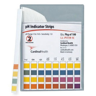 Cardinal Health pH Indicator Strip, 0 to 14 Long Ranges, Four Test Field