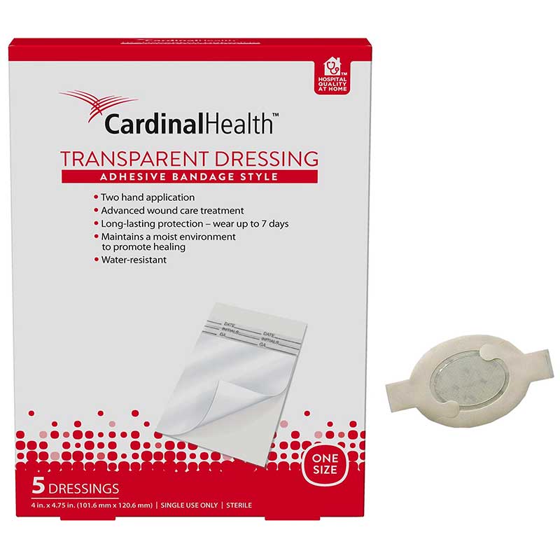 Cardinal Health Transparent Dressing 4" x 4-1/2" Oval, Standard Window Out
