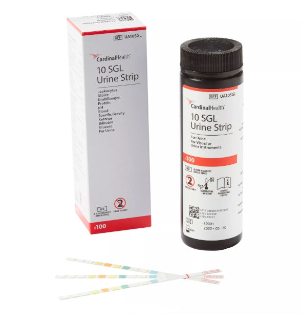 Cardinal Health 10SGL Urinalysis Test Strips, 100 ct