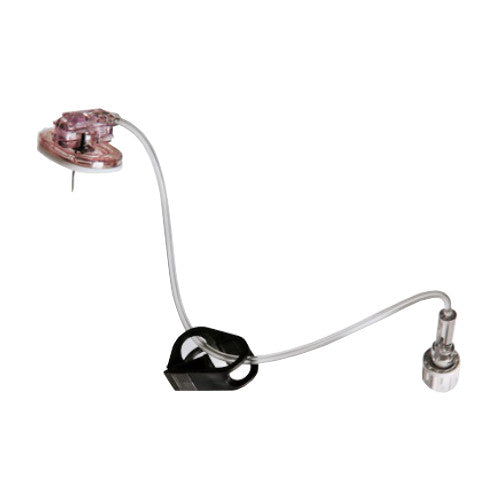 SafeStep* Huber Needle Set with Y-Injection Site and Medegen* Needleless Injection Cap, 20 Gauge x.75"